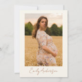 フォトワイルドフラワーベビーイン開花ベビーシャワー 招待状 (裏面)