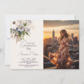 フォトワイルドフラワーボホガーデン卒業 招待状 (正面)