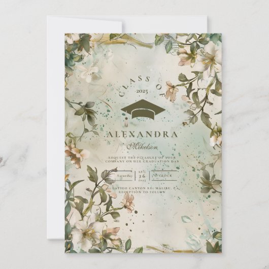 フォトワイルドフラワー開花卒業パーティー 招待状 (正面)