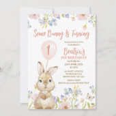 フォトワイルドフラワーSome Bunny 1st Birthday 招待状 (正面)