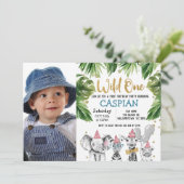 フォトワイルドワンサファリ1歳の誕生日パーティー 招待状 (スタンド正面)