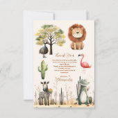 フォトワイルドワンジャングルサファリアニマルズボーイ1st サンキューカード (正面)