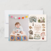 フォトワイルドワンジャングルサファリアニマルズボーイ1st サンキューカード (正面)