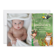 フォトワイルドワン誕生日ジャングル動物パーティー