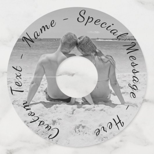 フォトワイングラスラベルカスタム文字名 ワイングラスタグ (正面)