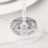 フォトワイングラスラベルカスタム文字名 ワイングラスタグ (クローズアップ)