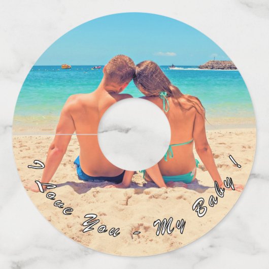 フォトワイングラスラベルカスタム文字 – 愛してる ワイングラスタグ (裏面)