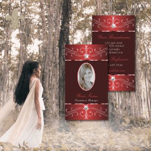 フォトワインレッド華美ブルゴーニュオーナメント 名刺