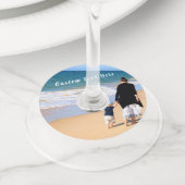 フォトワカスタムイングラスラベルと文字名 ワイングラスタグ (クローズアップ)