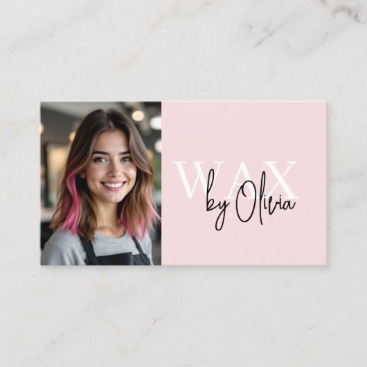 フォトワックススペシャリストエステティシャンQRコードピンク 名刺 (正面)