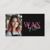 フォトワックススペシャリストエステティシャンQRコードホットピンク 名刺 (正面)