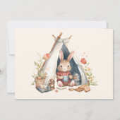 フォトワンハッピーキャンパーウッドボーイズ1歳の誕生日 招待状 (裏面)