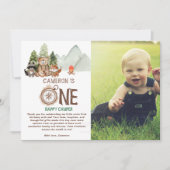 フォトワンハッピーキャンパーワンダーランド1歳の誕生日 サンキューカード (正面)