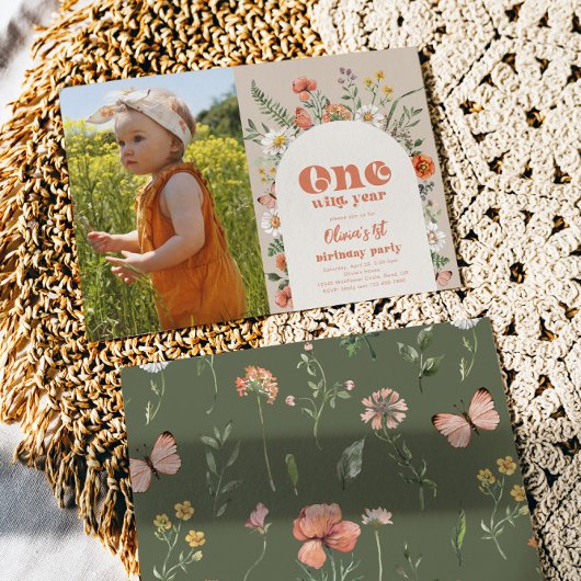 フォトワンワイルドイヤー誕生日招待状 招待状