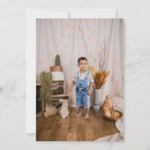 フォトワン素朴ハッピーキャンパー誕生日 招待状 (裏面)