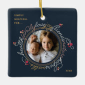 フォトワード感謝リースカスタムオーナメント セラミックオーナメント (正面)