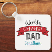 フォトワールド最大パパタイポグラフィ名Red キーホルダー (正面)