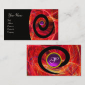 フォトンスワールジェムモノグラムブラックレッドパープル 名刺 (正面/裏面)