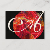 フォトン波ジェムモノグラム鮮やかレッド黒黄 名刺 (裏面)