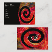 フォトンSWIRL黒の赤い白 名刺 (正面/裏面)