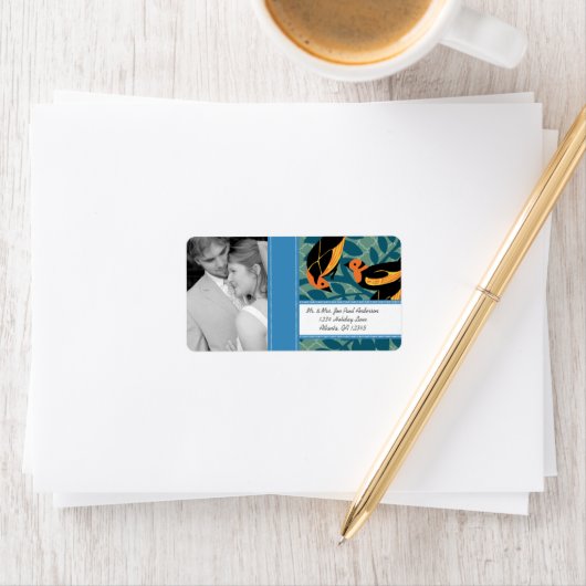 フォトヴィンテージアールデコ宛先バードパターン ラベル (インサイチュ)