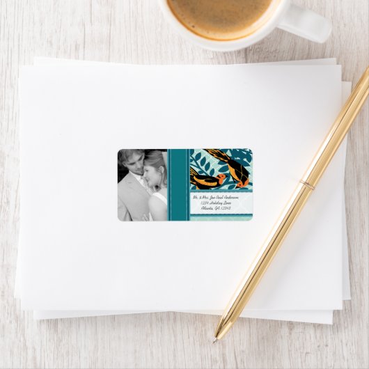 フォトヴィンテージアールデコ宛先バードパターン ラベル (インサイチュ)