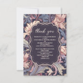 フォトヴィンテージウィリアムモリスラベンダーブライダル サンキューカード (正面)