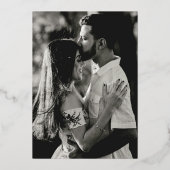 フォトヴィンテージウェディング実在金ゴールド 箔招待状 (裏面)