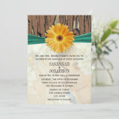 フォトヴィンテージウッドエメラルドガーベラデイジー結婚ズ 招待状 (スタンド正面)