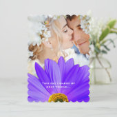 フォトヴィンテージダマスクラベンダーガーベラデイジー結婚ズ 招待状 (スタンド正面)