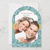 フォトヴィンテージラブバードダマスクウェディング招待状 招待状 (裏面)