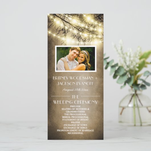 フォトヴィンテージ国のツ素朴リー結婚式 プログラム (スタンド正面)