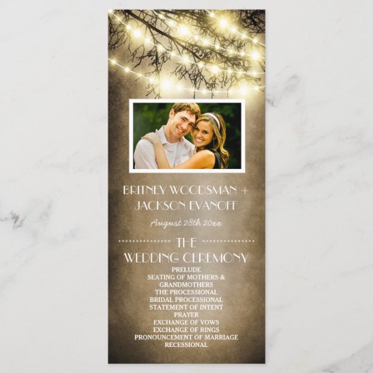 フォトヴィンテージ国のツ素朴リー結婚式 プログラム (正面)