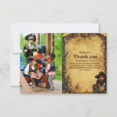 フォトヴィンテージ海賊誕生日パーティーアホイ・マテイ サンキューカード (正面)