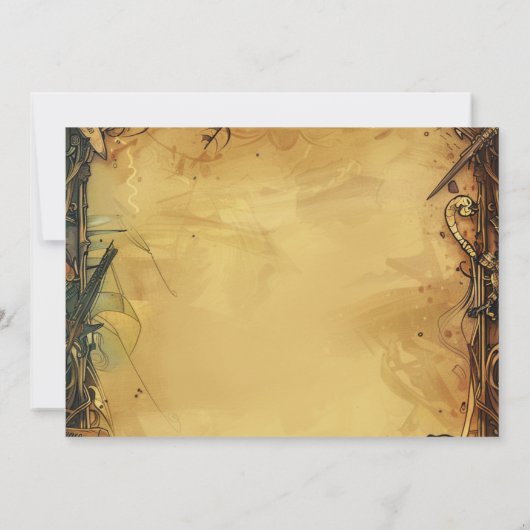 フォトヴィンテージ海賊誕生日パーティーアホイ・マテイ 招待状 (裏面)