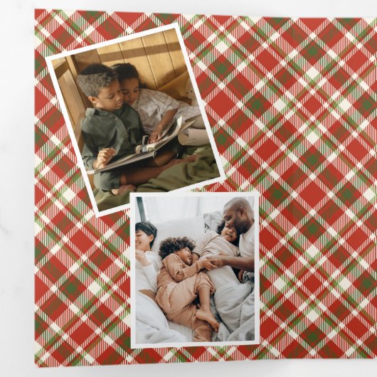 フォトヴィンテージ3つ折り文字折りホリデーカード 三つ折りクリスマスカード (内部最初)