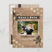 フォトヴィンテージPalm Tree日付はがきを保存 案内ポストカード (正面/裏面)