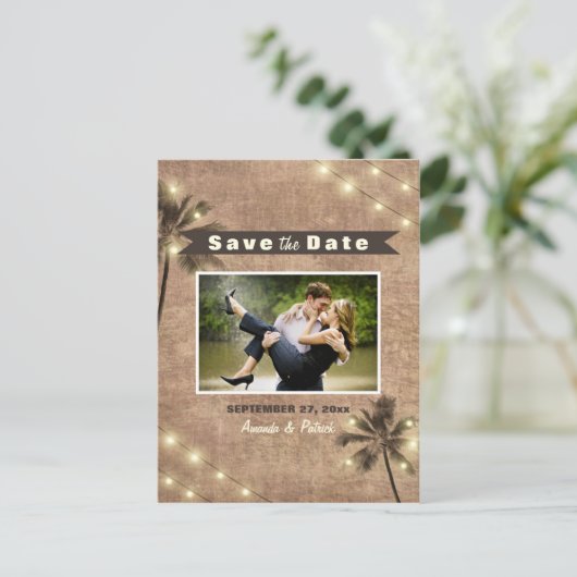 フォトヴィンテージPalm Tree日付はがきを保存 案内ポストカード (スタンド正面)