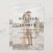 フォトヴフェイクェルムエフェクトエレガントな結婚式 招待状 (正面/裏面)