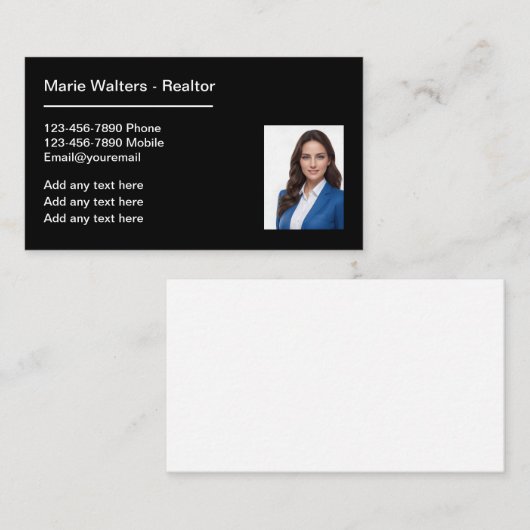 フォト不動産仲介業者プロフェッショナル名刺 名刺 (正面/裏面)