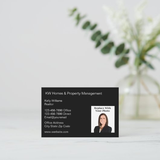 フォト不動産仲介業者名刺シンプルデザイン 名刺 (スタンド正面)