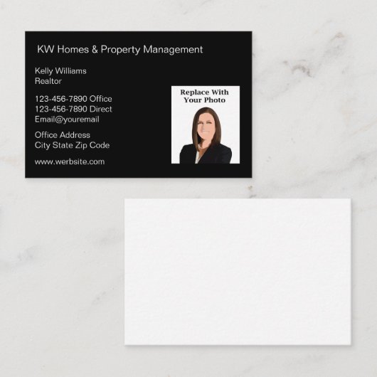 フォト不動産仲介業者名刺シンプルデザイン 名刺 (正面/裏面)