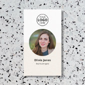 フォト不動産仲介業者QRコードベージュ名刺 名刺