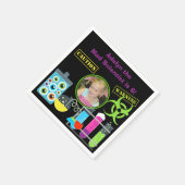 フォト不機嫌サイエンティスト誕生日紙ナプキンス スタンダードカクテルナプキン (角)