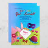 フォト両方のバースデーパーティ招待状 招待状 (正面/裏面)