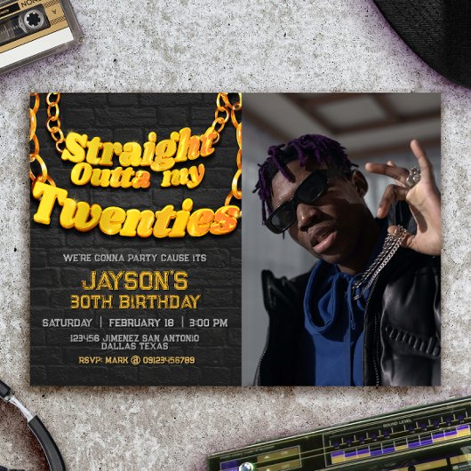 フォト付きで私の20代からストレートに 招待状