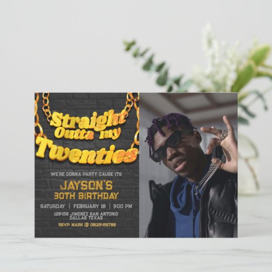 フォト付きの20代からの卒業 招待状 (スタンド正面)