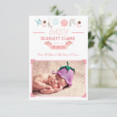フォト付きウェルカムベビー- 3x5誕生のお知らせ 案内状 (スタンド正面)