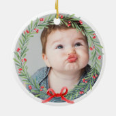 フォト付きクリスマスオーナメント(赤ちゃんの初クリスマス記念) セラミックオーナメント (裏面)