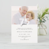 フォト付きモダンな結婚75周年記念 招待状 (スタンド正面)